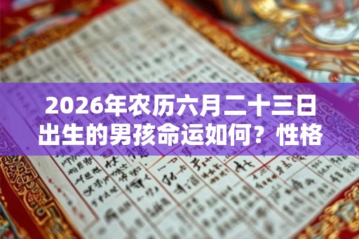 2026年农历六月二十三日出生的男孩命运如何？性格好吗？