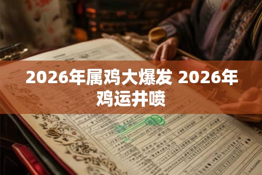 2026年属鸡大爆发 2026年鸡运井喷