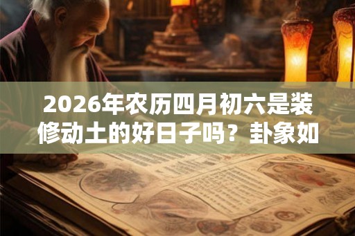 2026年农历四月初六是装修动土的好日子吗？卦象如何？