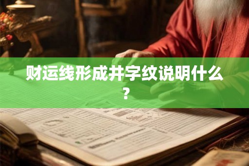 财运线形成井字纹说明什么？
