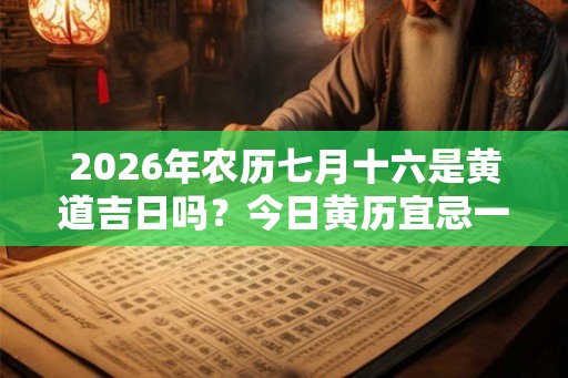 2026年农历七月十六是黄道吉日吗？今日黄历宜忌一览表