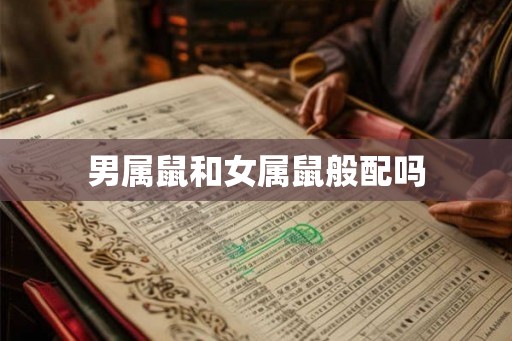 男属鼠和女属鼠般配吗
