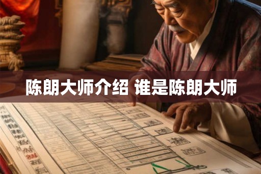 陈朗大师介绍 谁是陈朗大师