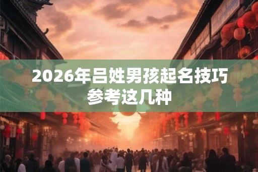 2026年吕姓男孩起名技巧参考这几种