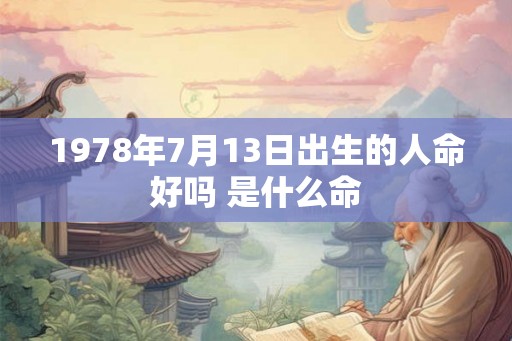 1978年7月13日出生的人命好吗 是什么命