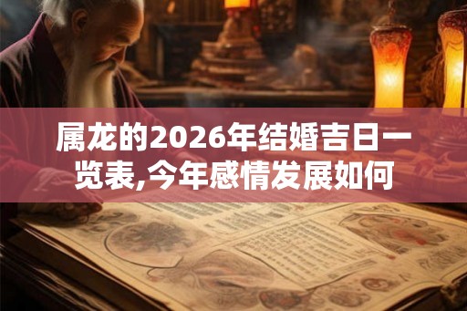 属龙的2026年结婚吉日一览表,今年感情发展如何