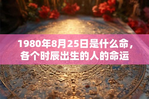 1980年8月25日是什么命,各个时辰出生的人的命运 1980年8月25日是什么命,各个时辰出生的人的命运