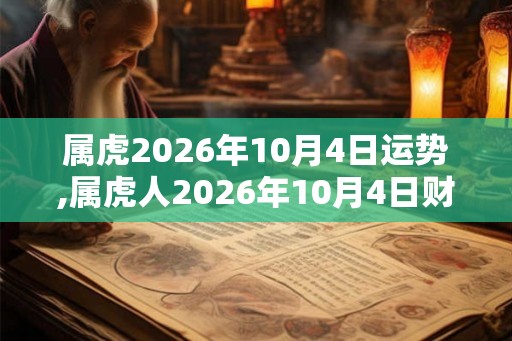 属虎2026年10月4日运势,属虎人2026年10月4日财运,生肖虎2026年10月4日运势