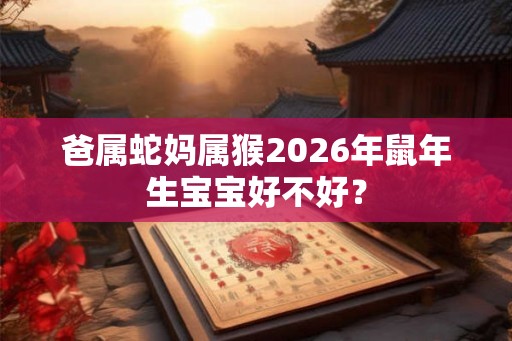 爸属蛇妈属猴2026年鼠年生宝宝好不好？