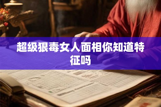 超级狠毒女人面相你知道特征吗