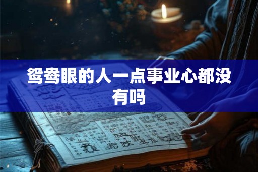 鸳鸯眼的人一点事业心都没有吗