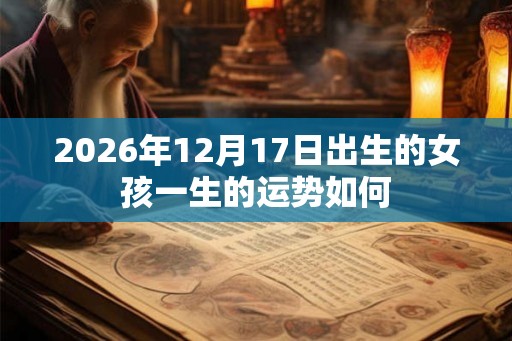 2026年12月17日出生的女孩一生的运势如何