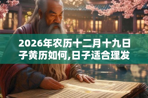 2026年农历十二月十九日子黄历如何,日子适合理发吗？