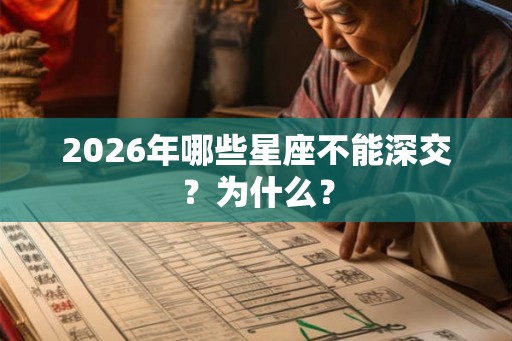 2026年哪些星座不能深交？为什么？