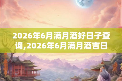 2026年6月满月酒好日子查询,2026年6月满月酒吉日