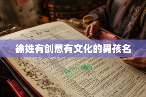 徐姓有创意有文化的男孩名