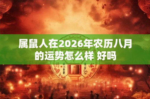属鼠人在2026年农历八月的运势怎么样 好吗