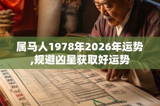 属马人1978年2026年运势,规避凶星获取好运势