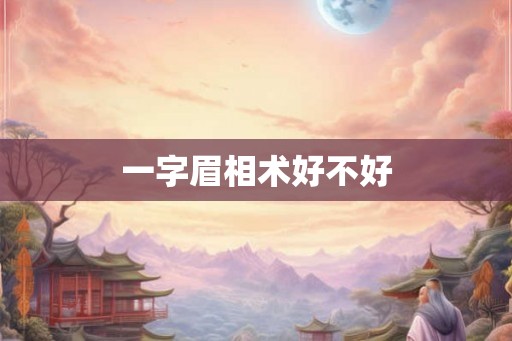 一字眉相术好不好