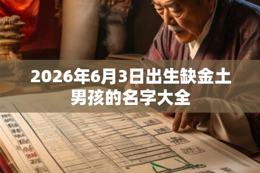 2026年6月3日出生缺金土男孩的名字大全
