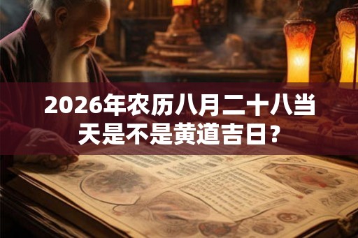 2026年农历八月二十八当天是不是黄道吉日？