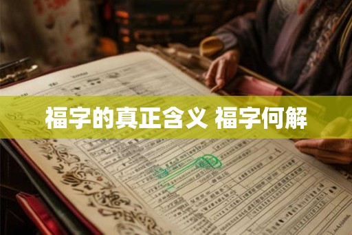 福字的真正含义 福字何解