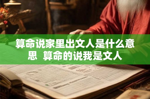 算命说家里出文人是什么意思  算命的说我是文人