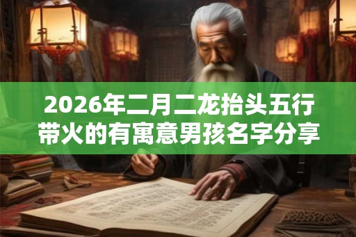 2026年二月二龙抬头五行带火的有寓意男孩名字分享