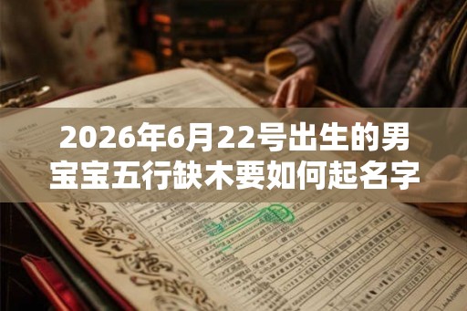2026年6月22号出生的男宝宝五行缺木要如何起名字
