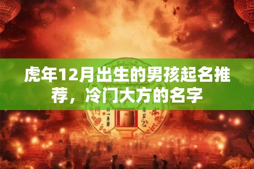 虎年12月出生的男孩起名推荐，冷门大方的名字