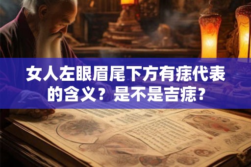 女人左眼眉尾下方有痣代表的含义？是不是吉痣？