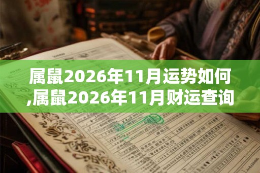 属鼠2026年11月运势如何,属鼠2026年11月财运查询