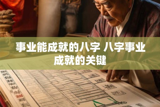 事业能成就的八字 八字事业成就的关键