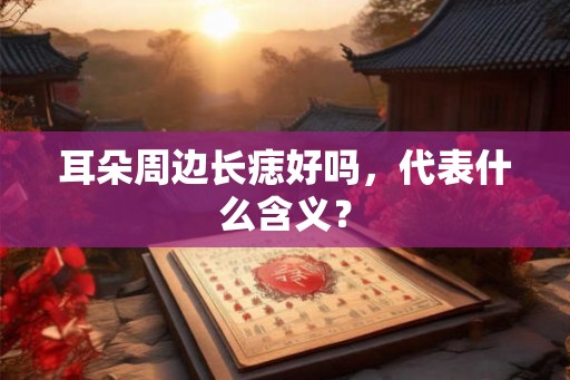 耳朵周边长痣好吗，代表什么含义？