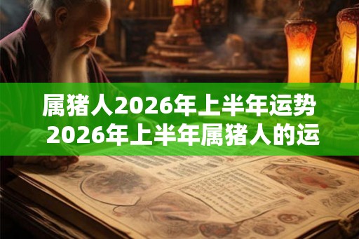 属猪人2026年上半年运势 2026年上半年属猪人的运势如何