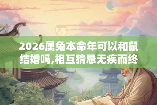 2026属兔本命年可以和鼠结婚吗,相互猜忌无疾而终