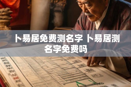 卜易居免费测名字 卜易居测名字免费吗
