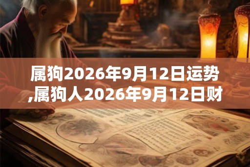 属狗2026年9月12日运势,属狗人2026年9月12日财运,生肖狗2026年9月12日运势