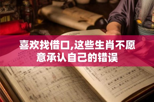喜欢找借口,这些生肖不愿意承认自己的错误