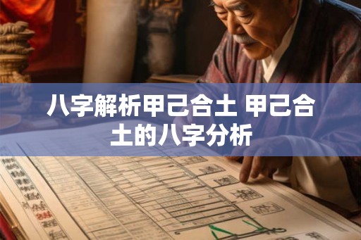 八字解析甲己合土 甲己合土的八字分析