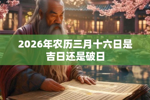 2026年农历三月十六日是吉日还是破日