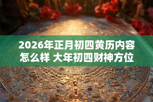 2026年正月初四黄历内容怎么样 大年初四财神方位