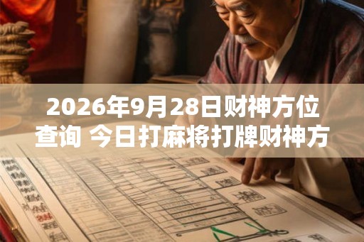 2026年9月28日财神方位查询 今日打麻将打牌财神方位
