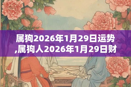 属狗2026年1月29日运势,属狗人2026年1月29日财运,生肖狗2026年1月29日运势