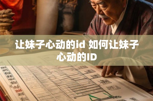 让妹子心动的id 如何让妹子心动的ID