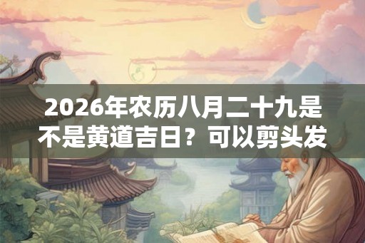 2026年农历八月二十九是不是黄道吉日？可以剪头发吗？
