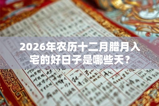 2026年农历十二月腊月入宅的好日子是哪些天？