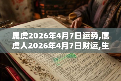 属虎2026年4月7日运势,属虎人2026年4月7日财运,生肖虎2026年4月7日运势