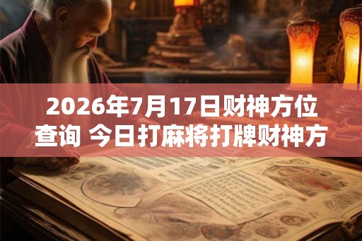 2026年7月17日财神方位查询 今日打麻将打牌财神方位 2026年7月17日财神方位查询 今日打麻将打牌财神方位