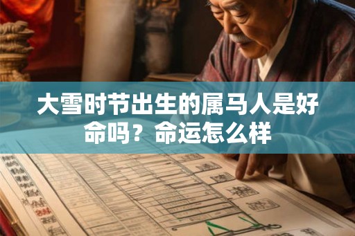 大雪时节出生的属马人是好命吗？命运怎么样